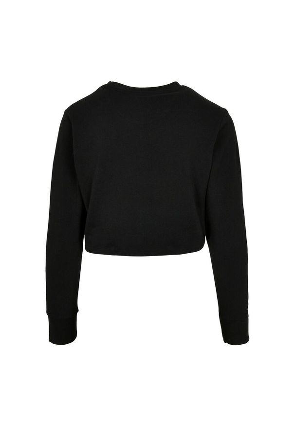 BUILD YOUR BRAND - Sweter Damski / Damski Z Przyciętym Dekoltem Z Frotte. Kolor: czarny