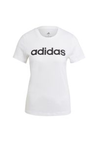 Adidas - T-shirt damski z logo adidas Essentials. Kolor: czarny, biały, wielokolorowy. Sport: taniec, joga i pilates