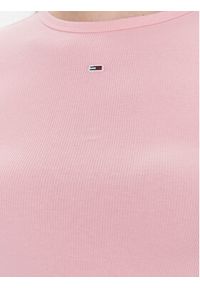 Tommy Jeans Bluzka Essential DW0DW17387 Różowy Slim Fit. Kolor: różowy. Materiał: bawełna #4
