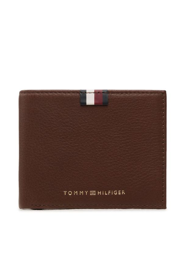 TOMMY HILFIGER - Duży Portfel Męski Tommy Hilfiger Th Prem Lea Mini Cc Wallet AM0AM11266 GT8. Kolor: brązowy. Materiał: skóra