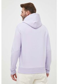 Polo Ralph Lauren bluza męska kolor fioletowy z kapturem gładka. Typ kołnierza: kaptur, polo. Kolor: fioletowy. Wzór: gładki #4