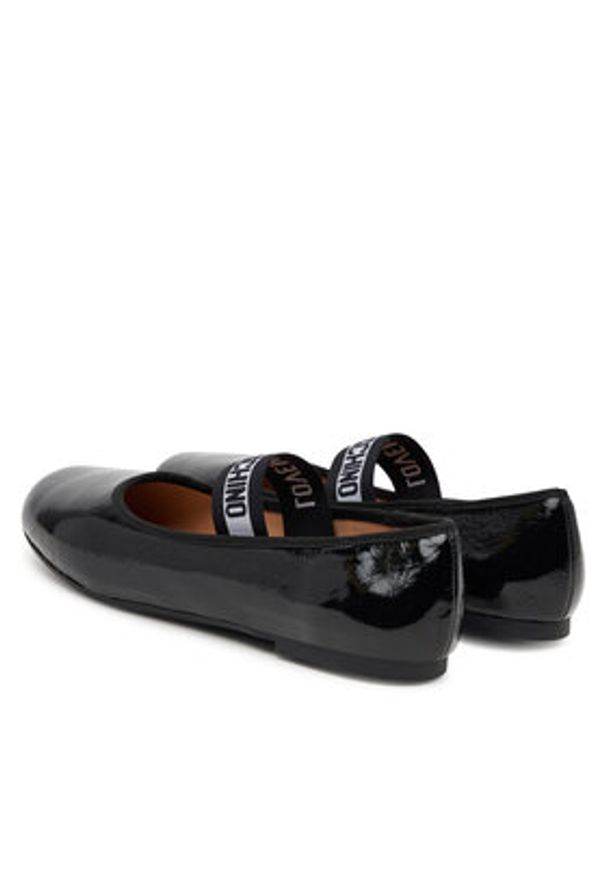 Love Moschino - LOVE MOSCHINO Baleriny JA11071G1NII000041 Czarny. Kolor: czarny. Materiał: skóra