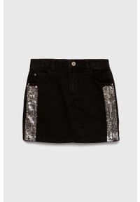 Guess spódnica jeansowa dziecięca kolor czarny mini prosta. Okazja: na co dzień. Kolor: czarny. Materiał: jeans. Styl: casual #1