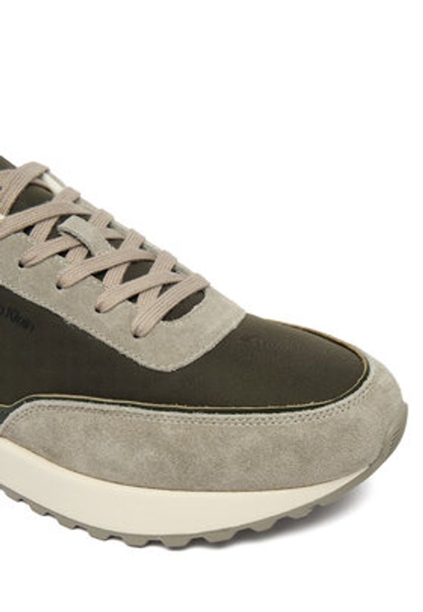 Calvin Klein Sneakersy Low Top Lace Up Repreve Mix HM0HM01714 Zielony. Kolor: zielony. Materiał: zamsz, skóra