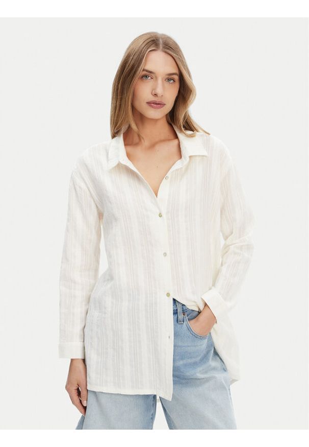 Roxy Koszula ERJX603447 Écru Relaxed Fit. Materiał: bawełna