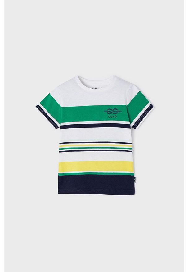 Mayoral t-shirt dziecięcy kolor zielony wzorzysty. Okazja: na co dzień. Kolor: zielony. Materiał: dzianina. Styl: casual
