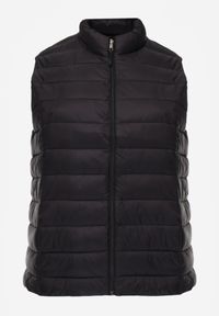 Born2be - Czarna Pikowana Kamizelka Przejściowa ze Stójką Edanwen. Typ kołnierza: kołnierzyk stójkowy. Kolekcja: plus size. Kolor: czarny. Materiał: jeans, nylon. Styl: klasyczny #1