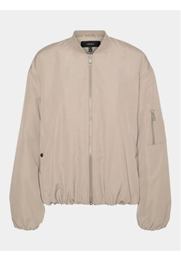 Vero Moda Kurtka bomber Barcelona 10300839 Beżowy Regular Fit. Kolor: beżowy. Materiał: syntetyk