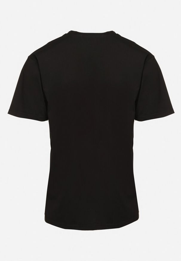 Born2be - Czarna Koszulka Bawełniana z Nadrukiem Junikobia. Kolor: czarny. Materiał: bawełna. Wzór: nadruk