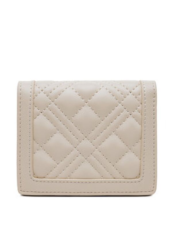 Love Moschino - LOVE MOSCHINO Mały Portfel Damski JC5601PP1MLA0110 Beżowy. Kolor: beżowy. Materiał: skóra