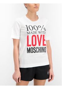 Love Moschino - T-Shirt LOVE MOSCHINO. Kolor: biały