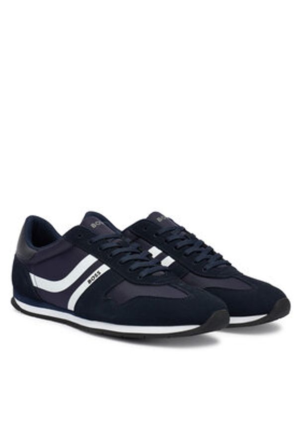 BOSS Sneakersy Levon 50562619 Granatowy. Kolor: niebieski. Materiał: skóra