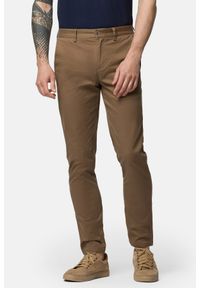 Lancerto - Spodnie Beżowe z Bawełną Chino Nelson. Kolor: beżowy. Materiał: elastan, bawełna #1