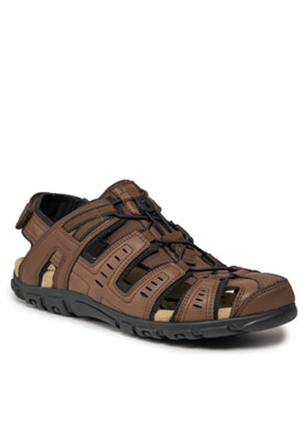 Geox Sandały Uomo Sandal Strada U4524C 000ME C6006 Brązowy. Kolor: brązowy. Materiał: skóra