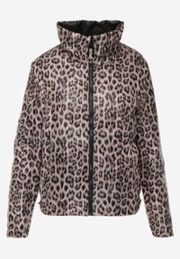 Born2be - Czarna Dwustronna Kurtka Pikowana Ozdobiona Naszywką i Panterką Nemopis. Okazja: na co dzień. Kolor: czarny. Materiał: jeans. Wzór: motyw zwierzęcy, aplikacja. Styl: casual #8