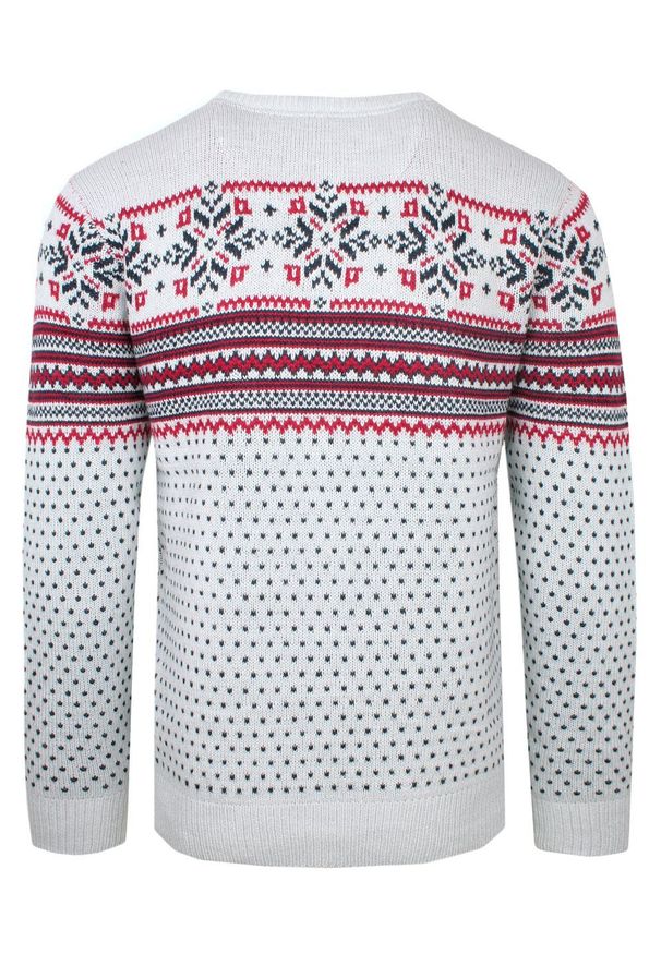 Jasny, Świąteczy Sweter z Norweskim Wzorem - Brave Soul. Kolor: czerwony. Materiał: akryl. Styl: wizytowy
