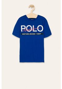 Polo Ralph Lauren - T-shirt dziecięcy 134-176 cm. Okazja: na co dzień. Typ kołnierza: polo. Kolor: niebieski. Materiał: bawełna, dzianina. Wzór: nadruk. Styl: casual #1