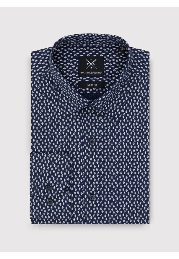 Pako Lorente - PAKO LORENTE – Casualowa koszula męska w mikrowzór. Okazja: na co dzień. Materiał: bawełna. Długość rękawa: długi rękaw. Długość: długie. Styl: casual
