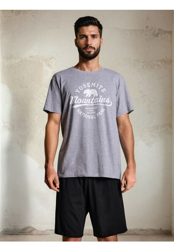 Sinsay - Bawełniana piżama dwuczęściowa z nadrukiem - wielobarwny. Materiał: bawełna. Wzór: nadruk