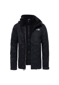 Kurtka turystyczna męska The North Face M Evolve II Triclimate. Typ kołnierza: kaptur. Kolor: czarny. Sport: turystyka piesza