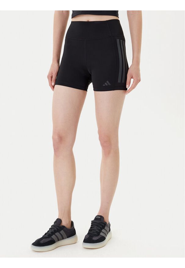 Adidas - adidas Szorty sportowe Optime 3-Stripes JG6144 Czarny Slim Fit. Kolor: czarny. Materiał: syntetyk