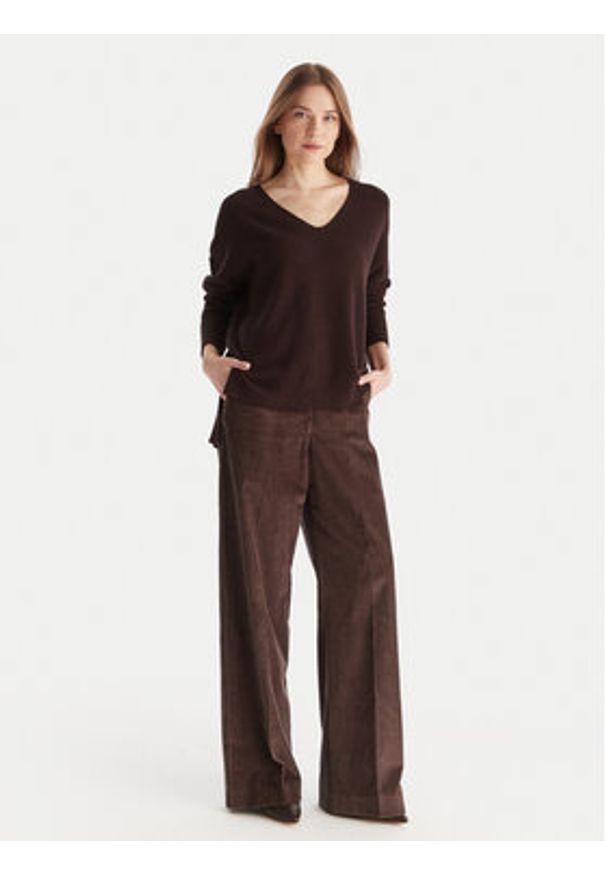 Kontatto Sweter 3M0842C Bordowy Relaxed Fit. Kolor: czerwony. Materiał: syntetyk