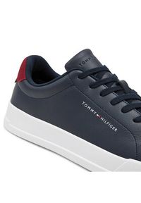 TOMMY HILFIGER - Tommy Hilfiger Sneakersy Th Court Leather Grain Ess FM0FM05297 Granatowy. Kolor: niebieski. Materiał: materiał #4