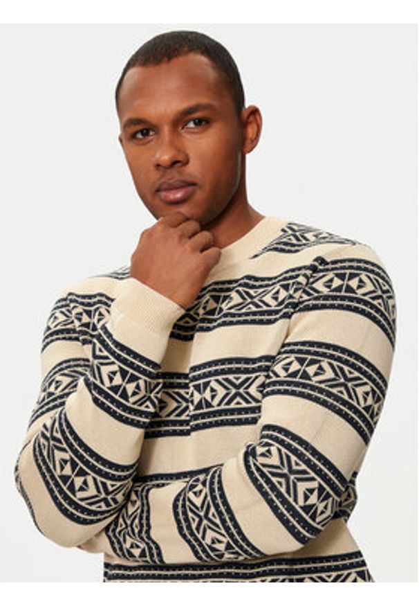 Matinique Sweter Triton 30207482 Beżowy Regular Fit. Kolor: beżowy. Materiał: bawełna