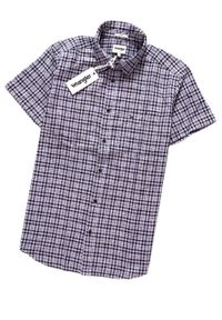 Wrangler - WRANGLER SS 1PKT SHIRT HEIRLOOM LILAC W5881OPGE. Długość rękawa: krótki rękaw. Długość: krótkie