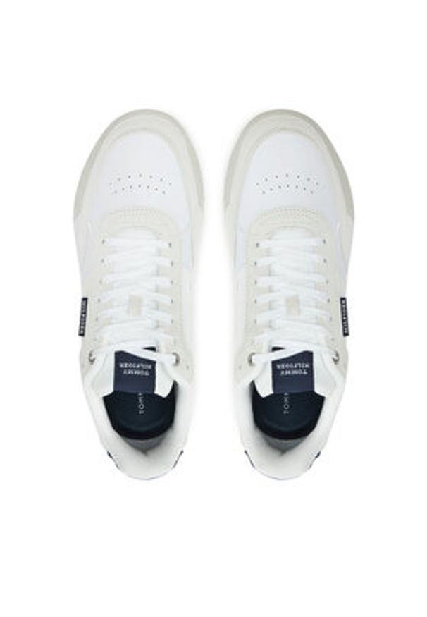 TOMMY HILFIGER - Tommy Hilfiger Sneakersy Retro Runner Mix Rwb FM0FM05371 Biały. Kolor: biały. Materiał: skóra