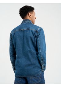 Big-Star - Koszula męska jeansowa granatowa Pars 484. Kolor: niebieski. Materiał: jeans. Styl: klasyczny, retro