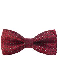 Modini - Bordowa mucha w kratkę C21. Kolor: czerwony. Materiał: poliester, tkanina. Wzór: kratka. Styl: elegancki #1