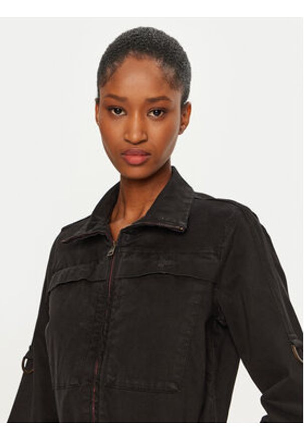 Aeronautica Militare Sukienka codzienna 242VE095DCT3419 Czarny Regular Fit. Okazja: na co dzień. Kolor: czarny. Materiał: lyocell. Typ sukienki: proste. Styl: casual