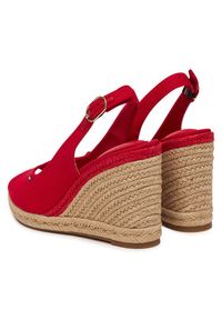 TOMMY HILFIGER - Tommy Hilfiger Espadryle Flag High Wedge Espad Slingback FW0FW09343 Czerwony. Kolor: czerwony. Materiał: materiał #2