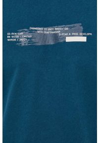 G-Star RAW - G-Star Raw T-shirt bawełniany kolor turkusowy z nadrukiem. Okazja: na co dzień. Kolor: turkusowy. Materiał: bawełna. Wzór: nadruk. Styl: casual