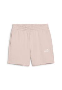 Puma - Damskie szorty z wysokim stanem i małym logo No.1 ESS 5'' PUMA Rose Quartz Pink. Stan: podwyższony. Kolor: różowy