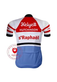 Camisola de ciclismo retro Saint-Raphael - REDTED. Kolor: czarny. Materiał: poliester