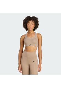 Adidas - Biustonosz TLRD Impact Training High Support. Kolekcja: plus size. Kolor: brązowy. Materiał: materiał. Technologia: ClimaCool (Adidas). Sport: fitness