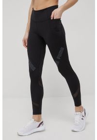 Puma legginsy treningowe Logo Eversculpt 521594 damskie kolor czarny z nadrukiem. Stan: podwyższony. Kolor: czarny. Materiał: materiał, skóra. Wzór: nadruk. Sport: fitness