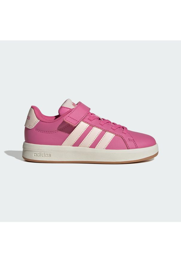 Adidas - Buty Dziecięce Grand Court 3.0. Okazja: na uczelnię. Kolor: różowy, biały, beżowy, wielokolorowy. Sport: joga i pilates
