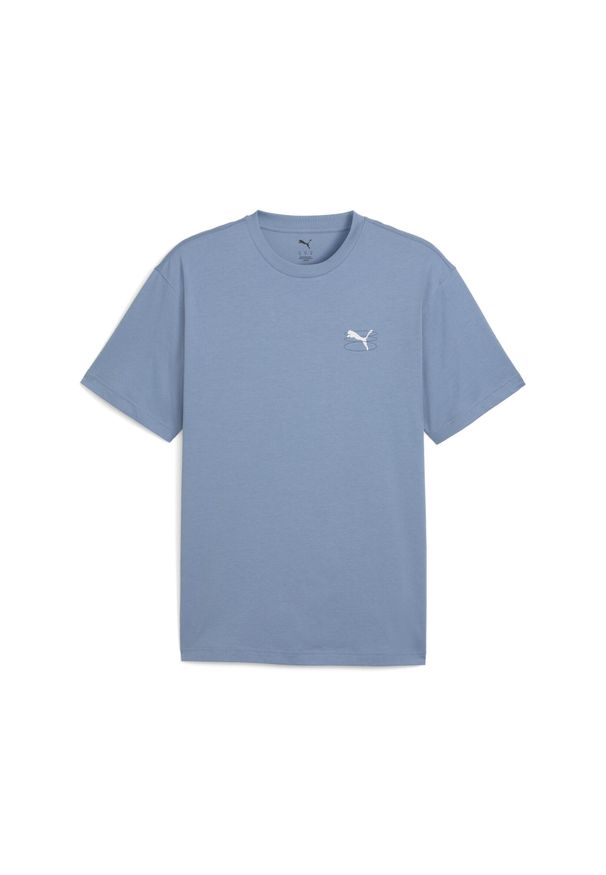 Puma - Męska koszulka z grafiką siateczki PUMA. Kolor: niebieski. Sport: fitness