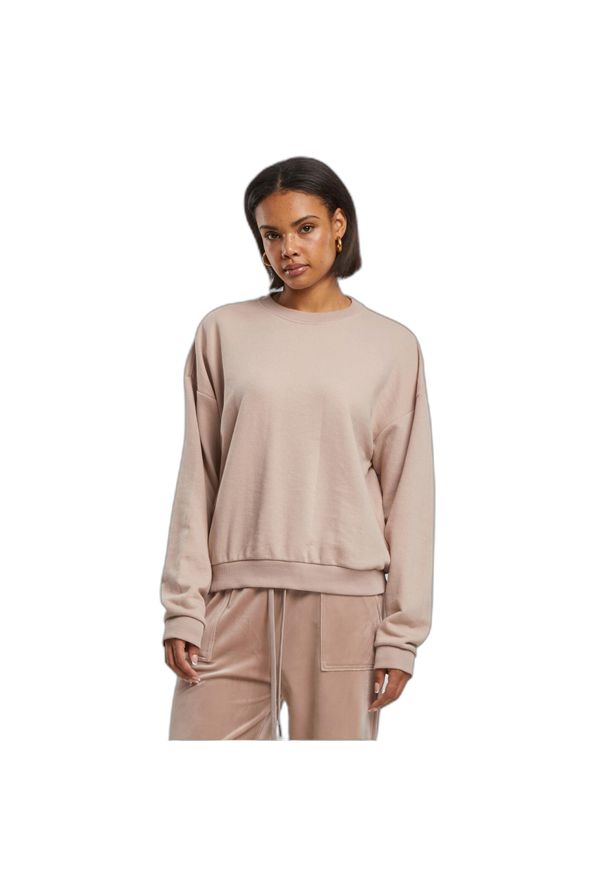 Damski oversize okrągły dekolt Urban Classics Light Terry. Kolor: różowy