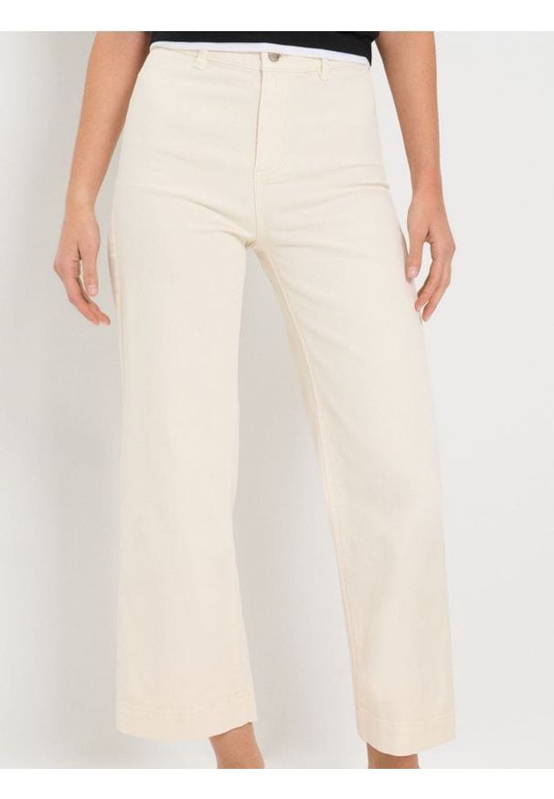 Sinsay - Jeansy culotte - kremowy. Kolor: kremowy