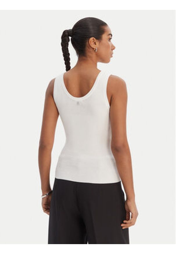 Fracomina Top FR26ST4005K524R9 Écru Slim Fit. Kolor: kremowy. Materiał: wiskoza