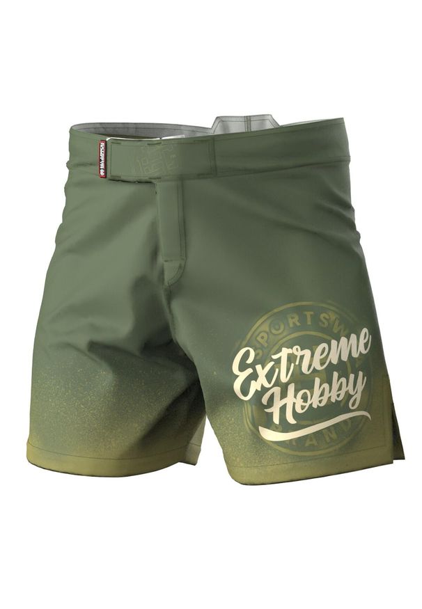 Spodenki Sportowe Męskie na trening i siłownię EXTREME HOBBY BADGE. Kolor: zielony. Materiał: poliester, elastan. Sport: fitness
