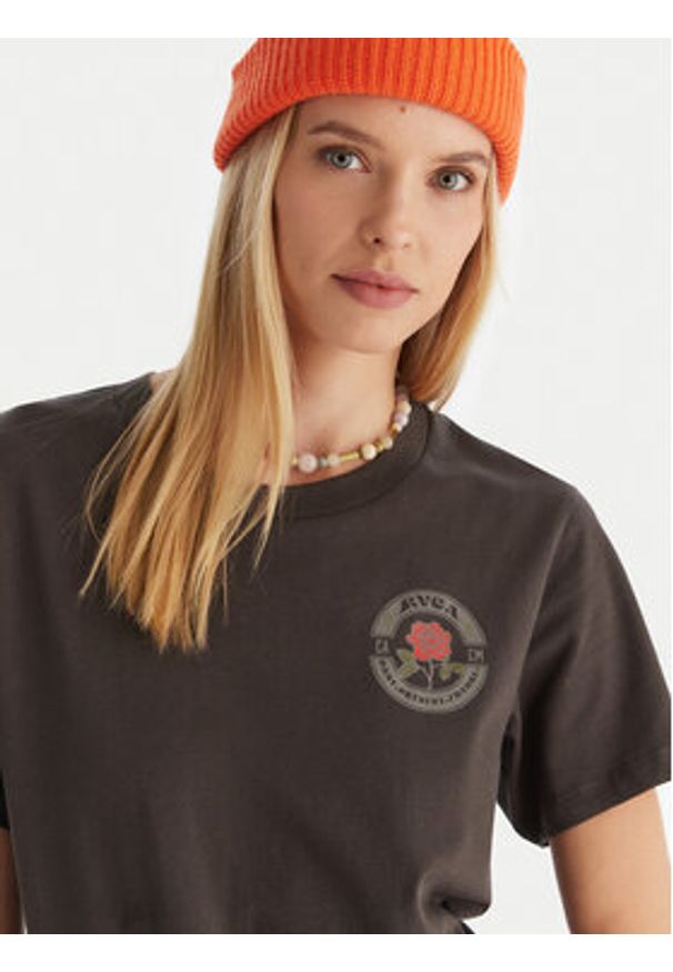 RVCA T-Shirt EVJZT00166 Czarny Regular Fit. Kolor: czarny. Materiał: bawełna