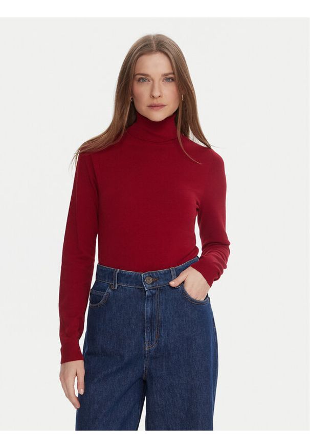 Kontatto Golf 3M0824C Czerwony Regular Fit. Typ kołnierza: golf. Kolor: czerwony. Materiał: syntetyk