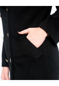 CRISTINAEFFE MILANO - Dwurzędowy czarny płaszcz. Kolor: czarny. Materiał: jeans. Styl: klasyczny #8