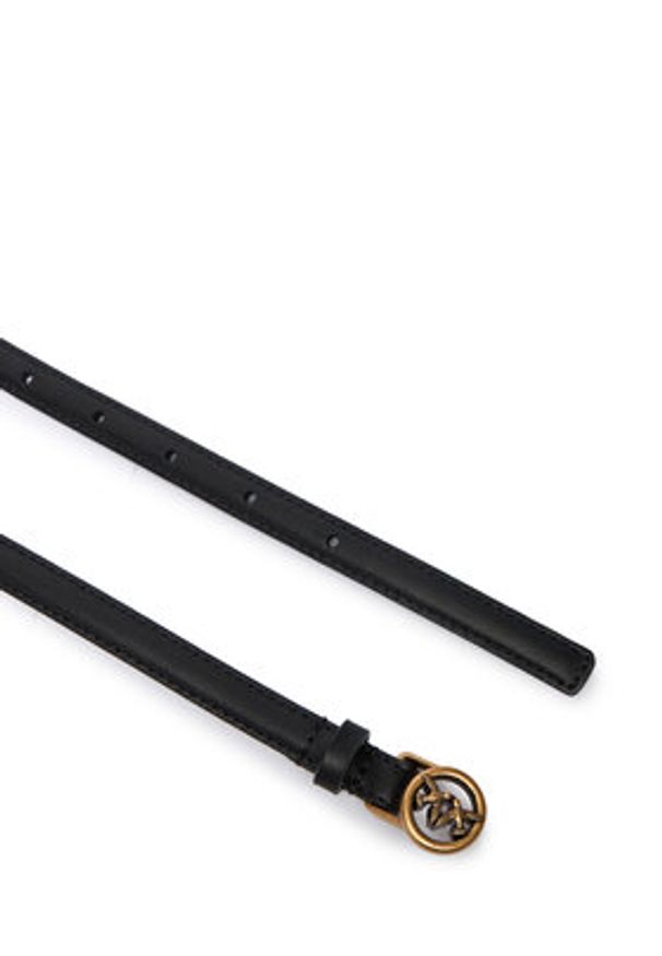 Pinko - PINKO Pasek Damski Thin Belt H1 AI 25-26 PLT01 105481 A0F1 Czarny. Kolor: czarny. Materiał: skóra