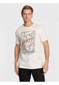 Lindbergh T-Shirt 30-420123 Biały Regular Fit. Kolor: biały. Materiał: bawełna
